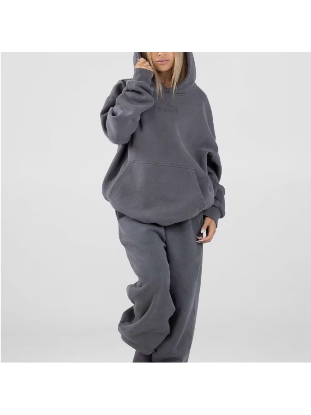Comfrt set dark grey Jogger and hoodie